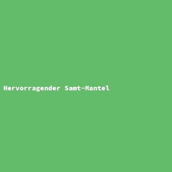 Hervorragender Samt-Mantel